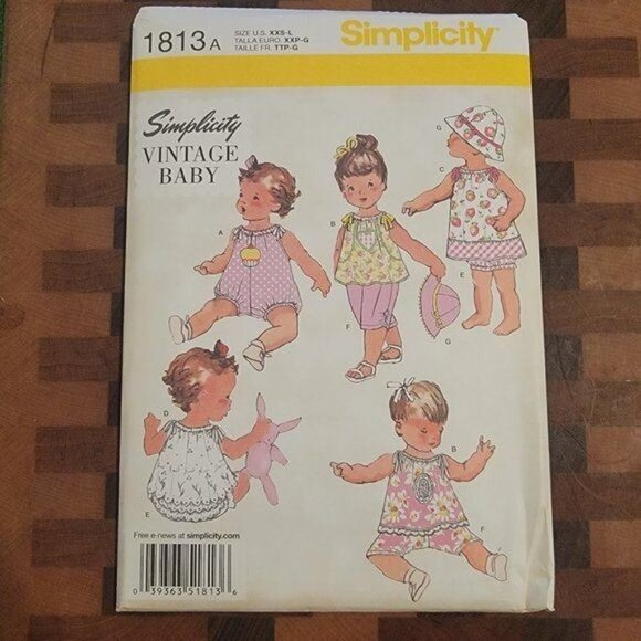 Simplicity 1813 - Uncut - Vintage Baby - Sizes XXS-L - Picture 1 of 3